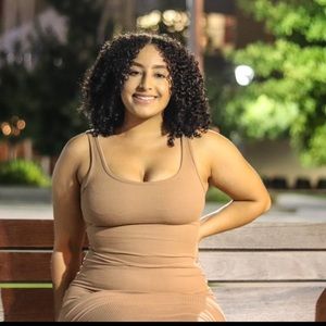 Naked wardrobe tan midi dress